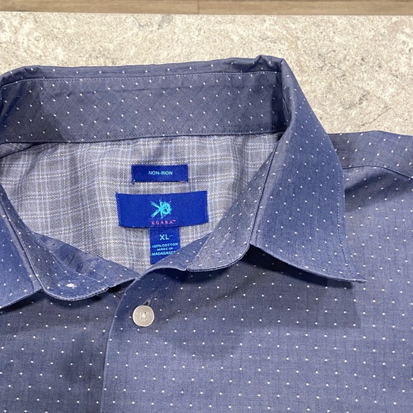 Egara Blue Dot Pattern Button Down Shirt Non-Iron—XL - Picture 1 of 5